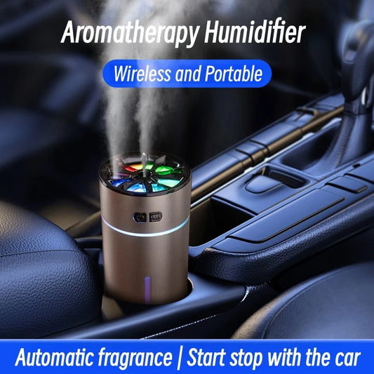 Umidificatore portatile per aromaterapia da 300ml diffusore di olio essenziale di ricarica USB Intelligent Start Stop purificatore d'aria per auto luce colorata