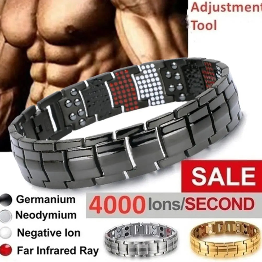 Men Women Magnetic Health Bracelet 6 Colors Power Therapy Magnets Titanium Steel Negative Bracelets Germanium Bracelets