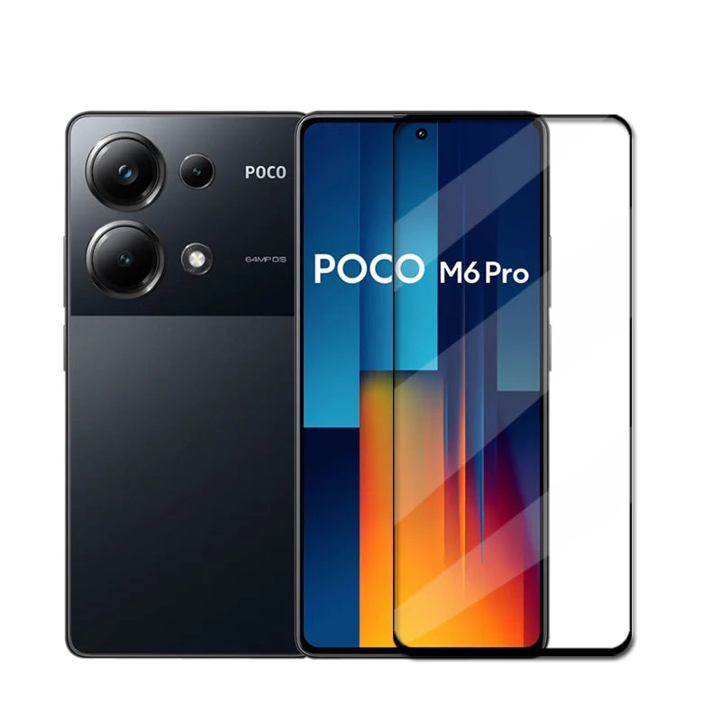 Vetro a copertura totale per Poco M6 Pro vetro temperato Poco M6 Pro Screen Protector HD pellicola protettiva per lenti del telefono Poco M6 Pro 4G Glass