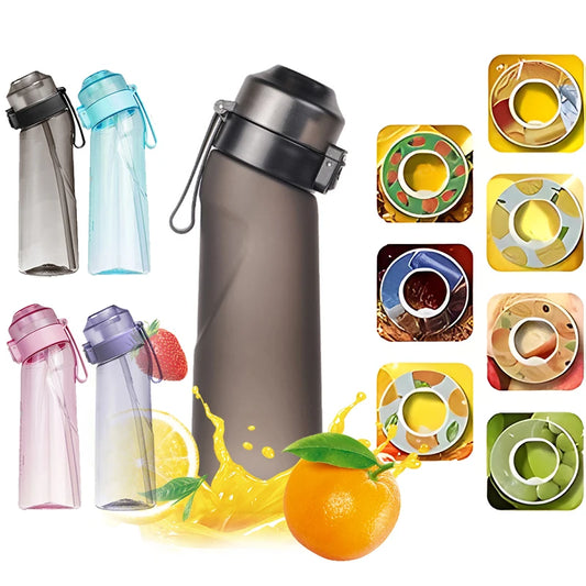 Wasser becher Sport Plastik Wasser flasche Luft aromatisierte Wasser flasche Duft Outdoor Fitness Mode Wasser becher mit Strohhalm