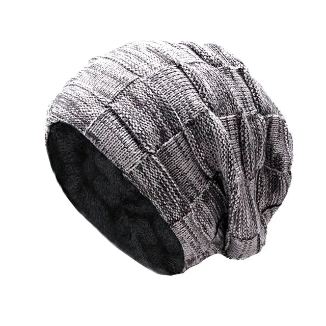 Winter Hat for Men Women Pullover Hat Scarf Suit Plus Velvet Fleece Lined Children Thick Warm Beanie Hat Male Knitted Hat Caps