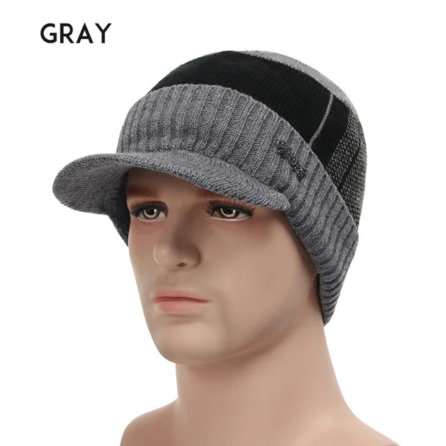 Winter Hats For Men Skullies Beanie Hat Winter Cap Men Women Wool Scarf Caps Balaclava Mask Bonnet Knitted Hat Gorras