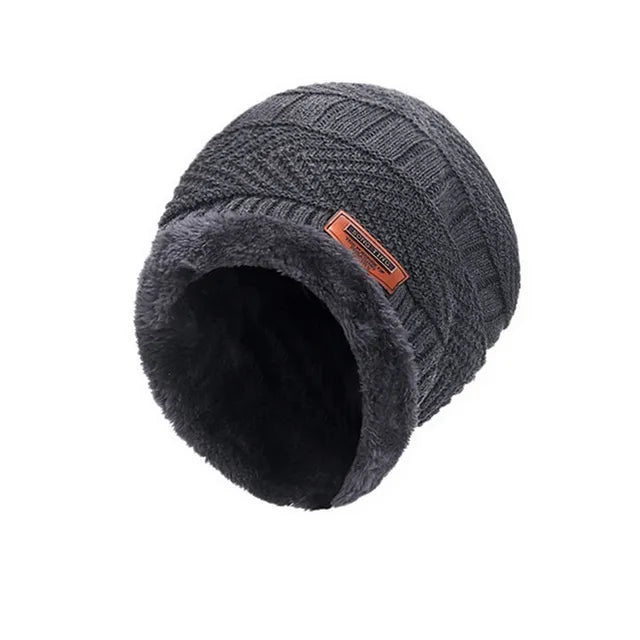 Winter Hats Knit Cap Men And Women Velvet Hat Coral Fleece Scarf Outdoor Riding Hat Warm Thickening Plus Velvet Neck Protect Cap