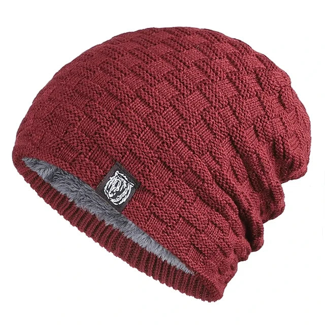 Winter Herren Plüsch Hut Futter Mützen Outdoor Sport Warm halten Gestrickte Skullies