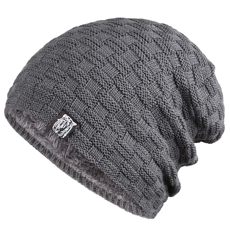 Winter Herren Plüsch Hut Futter Mützen Outdoor Sport Warm halten Gestrickte Skullies