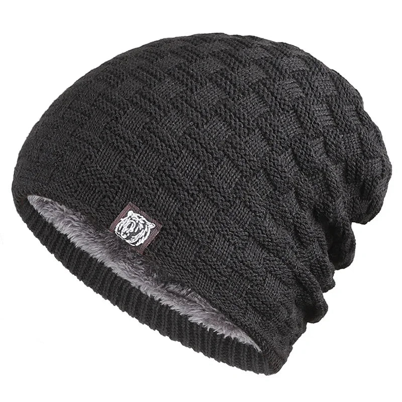 Winter Herren Plüsch Hut Futter Mützen Outdoor Sport Warm halten Gestrickte Skullies