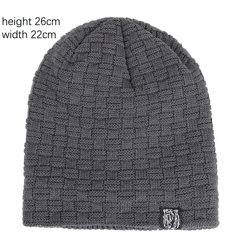 Winter Herren Plüsch Hut Futter Mützen Outdoor Sport Warm halten Gestrickte Skullies