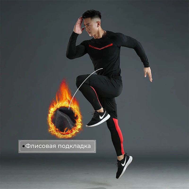 Winter Thick Long Johns Men Thermal Underwear Set Keep Warm top Legging Set Fleece Thermo Underwear Sport Set abbigliamento invernale