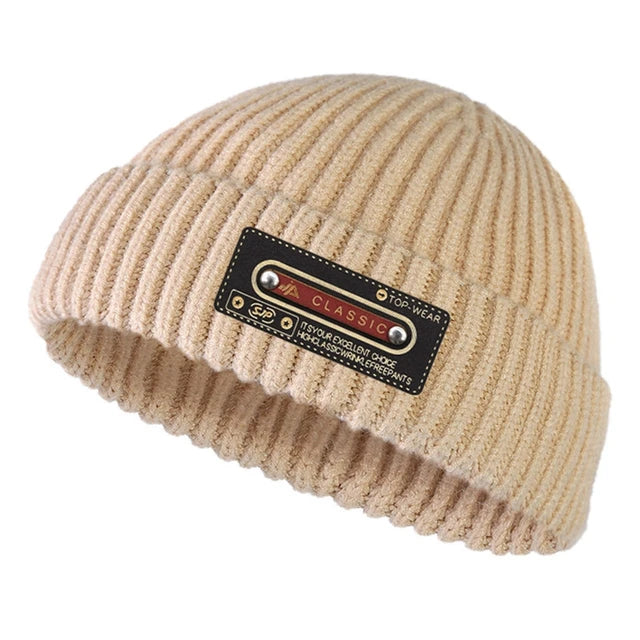 Winter Warme Mützen Lässige Kurze Gewinde Hip Hop Hut Erwachsene Männer Weibliche Wolle Gestrickte Schädel Kappe Brimless Baggy Melone kappe