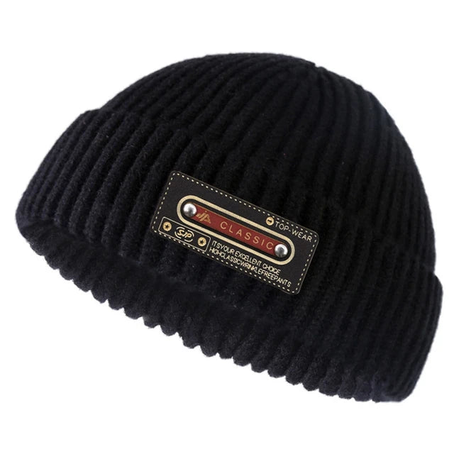 Winter Warme Mützen Lässige Kurze Gewinde Hip Hop Hut Erwachsene Männer Weibliche Wolle Gestrickte Schädel Kappe Brimless Baggy Melone kappe