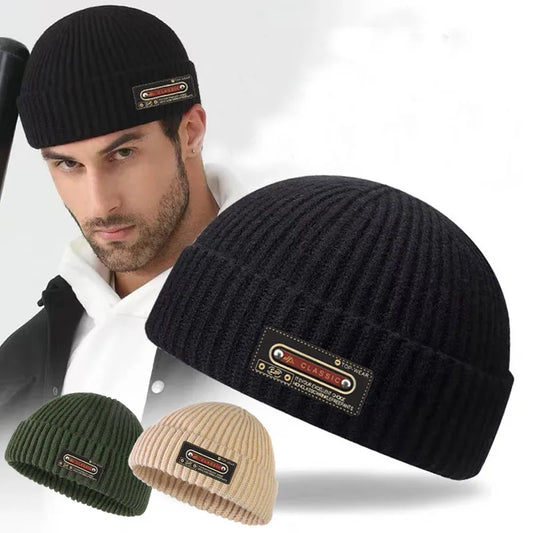 Winter Warme Mützen Lässige Kurze Gewinde Hip Hop Hut Erwachsene Männer Weibliche Wolle Gestrickte Schädel Kappe Brimless Baggy Melone kappe