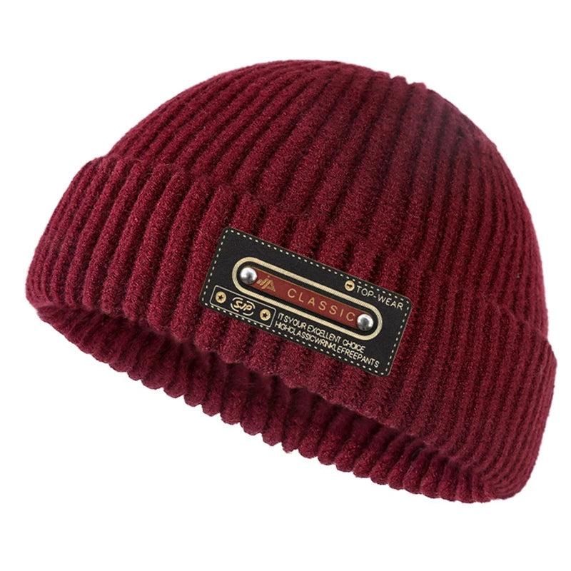 Winter Warme Mützen Lässige Kurze Gewinde Hip Hop Hut Erwachsene Männer Weibliche Wolle Gestrickte Schädel Kappe Brimless Baggy Melone kappe