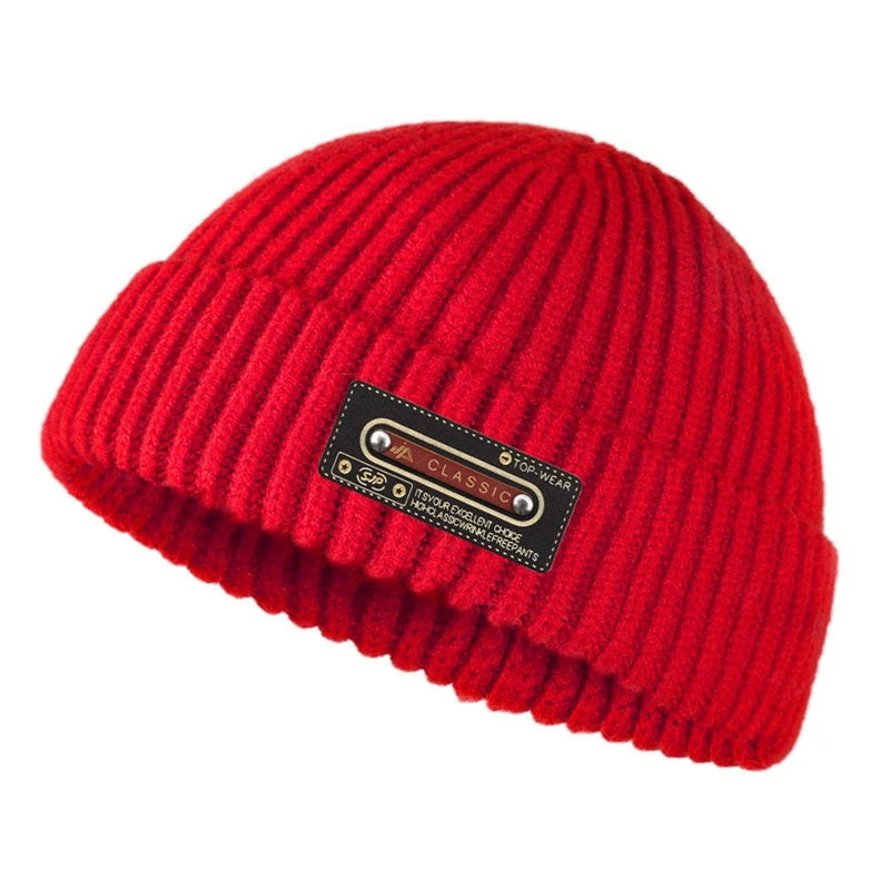 Winter Warm Beanies Casual Short Thread Hip Hop Hat Adult Men Female Wool Knitted Skull Cap Brimless Baggy Melon Cap