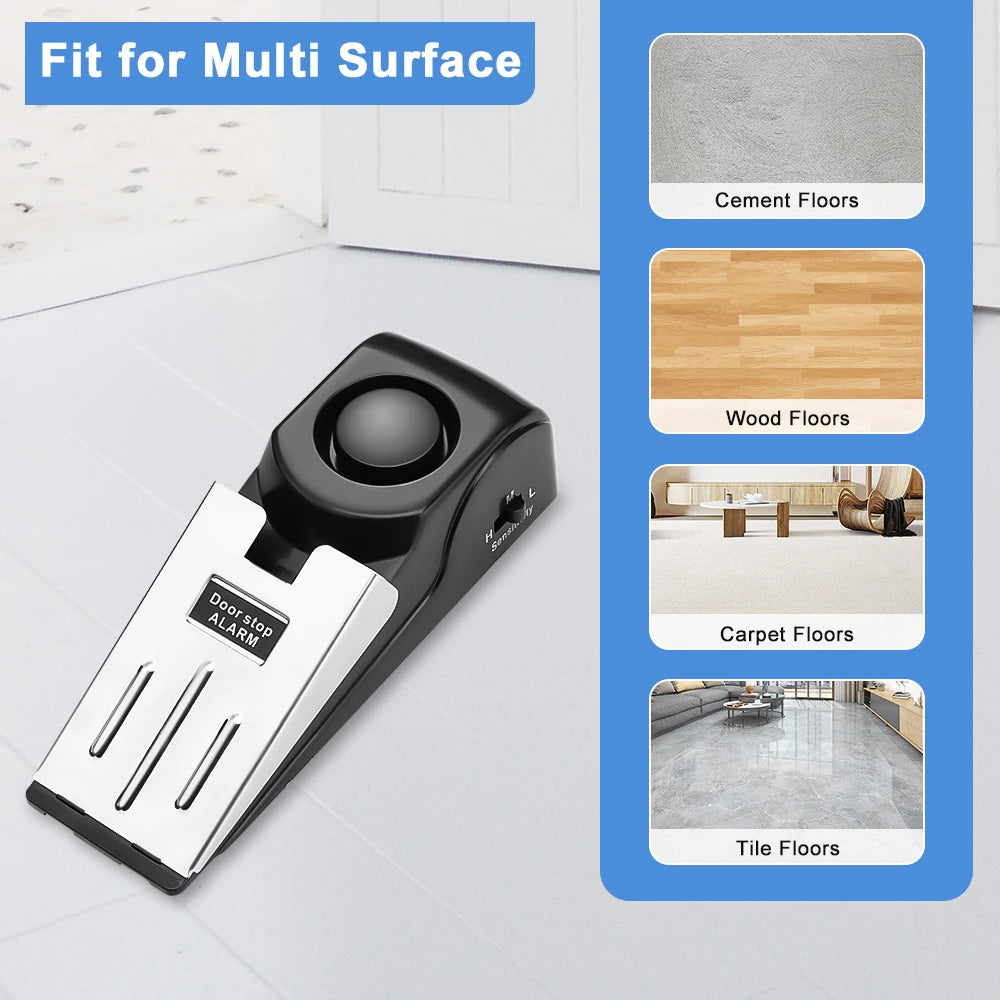 Wsdcam Door Stopper Security Alarm,Portable 120 Loud Entrance Alert Door Stop Alarm for Travel Home Apartment House