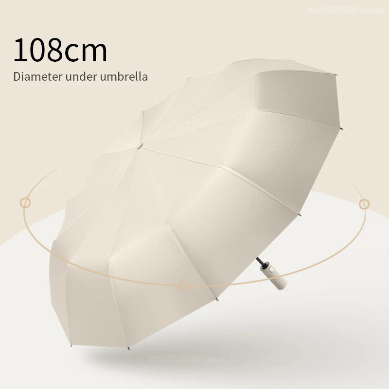 Xiaomi 12 Bone Solid Color Automatic Folding Umbrella Large UV Protection Sunshade