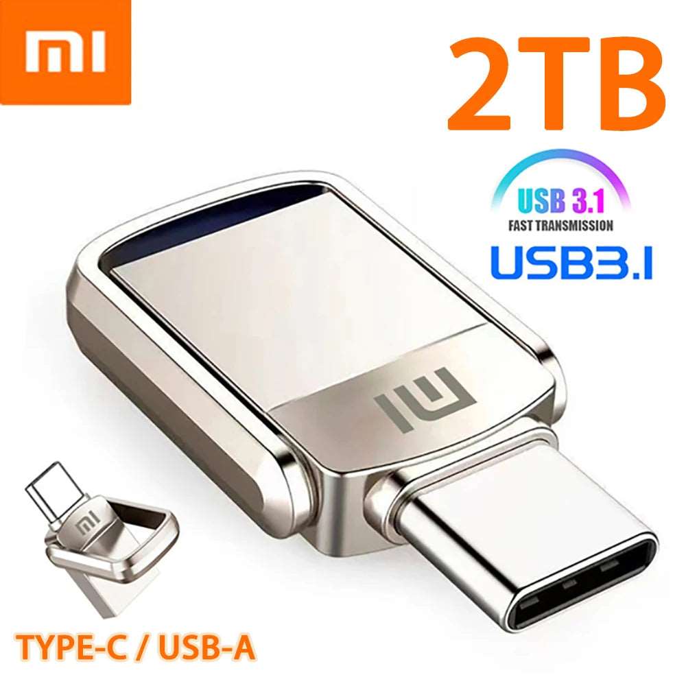 Xiaomi U Disk 2TB 1TB USB 3.1 interfaccia di tipo C 256GB 128GB 512GB Computer cellulare trasmissione reciproca memoria USB portatile