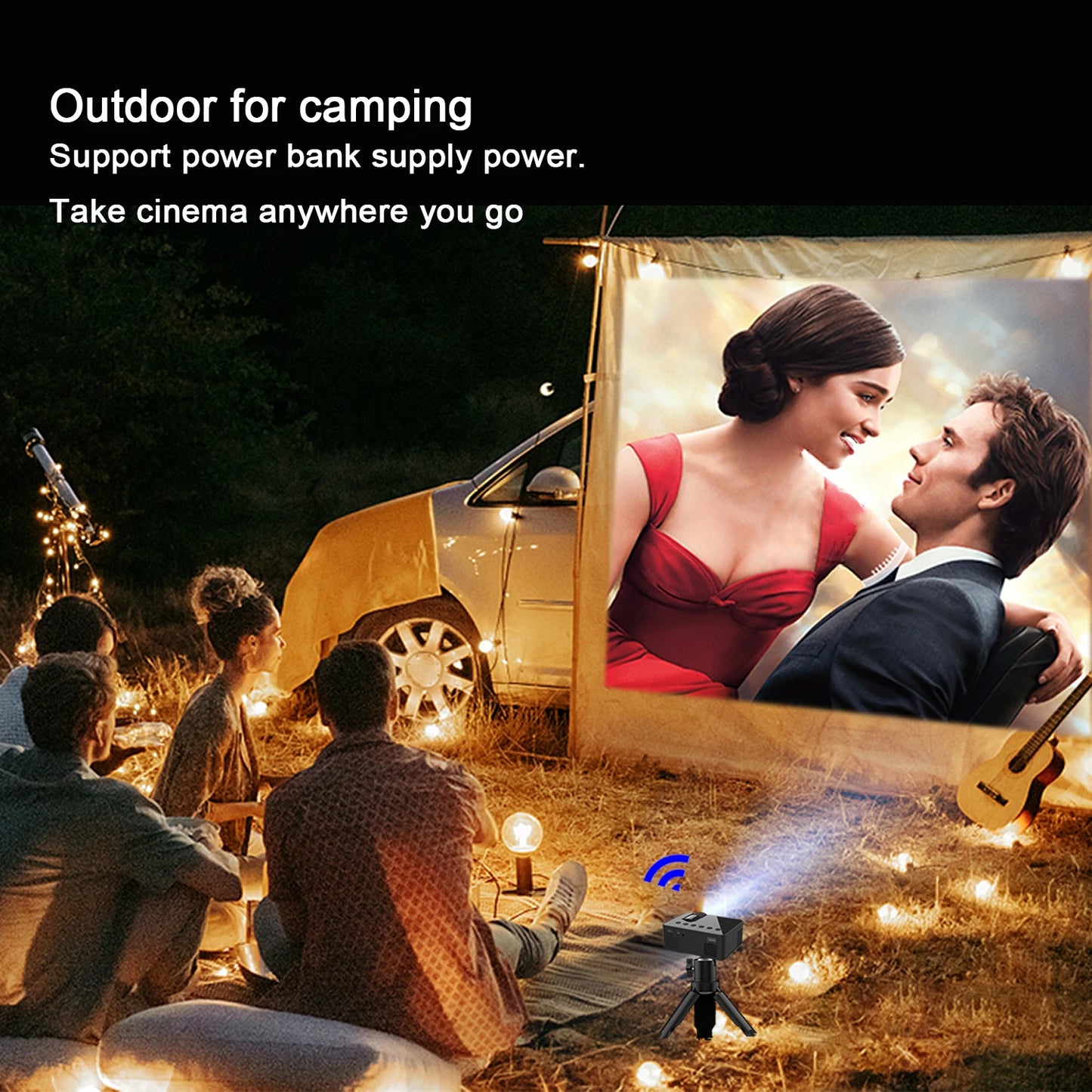 YT100 Mini Android Wifi Smart Portable Outdoor Projector Full HD1080P Office Home Theater Movie Wireless Same Screen Projector