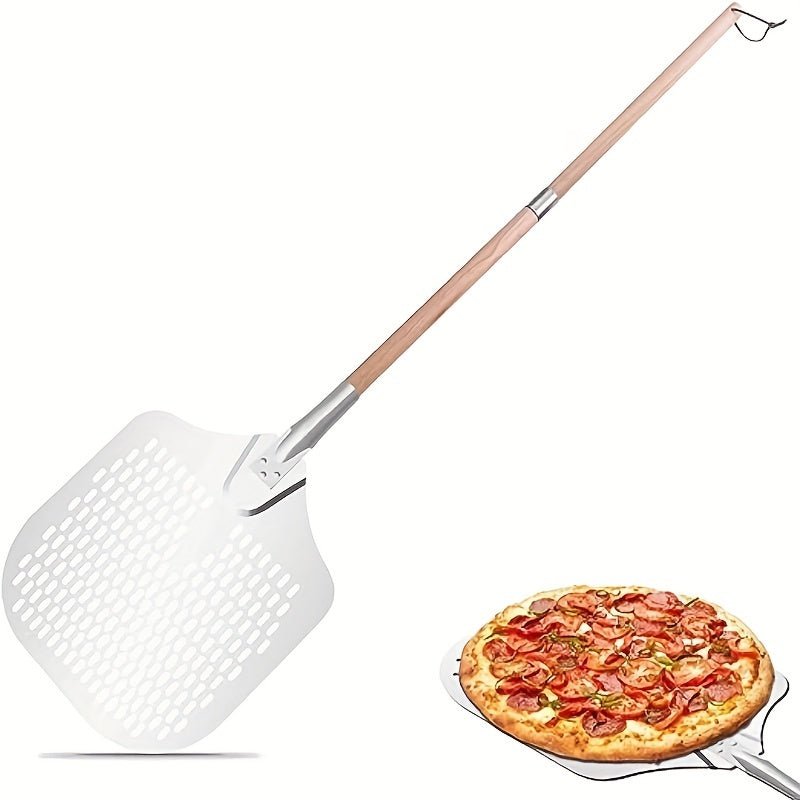 1pc, Pala Per Pizza, Pala Per Pizza In Alluminio, Creativa Raschietto Per Pizza, Super Accessori Per Pizza, Pala Per Pizza In Metallo Con Manico In Legno Rimovibile, Forniture Per Cucina, Forniture Per La Cottura, Cose Da Cucina