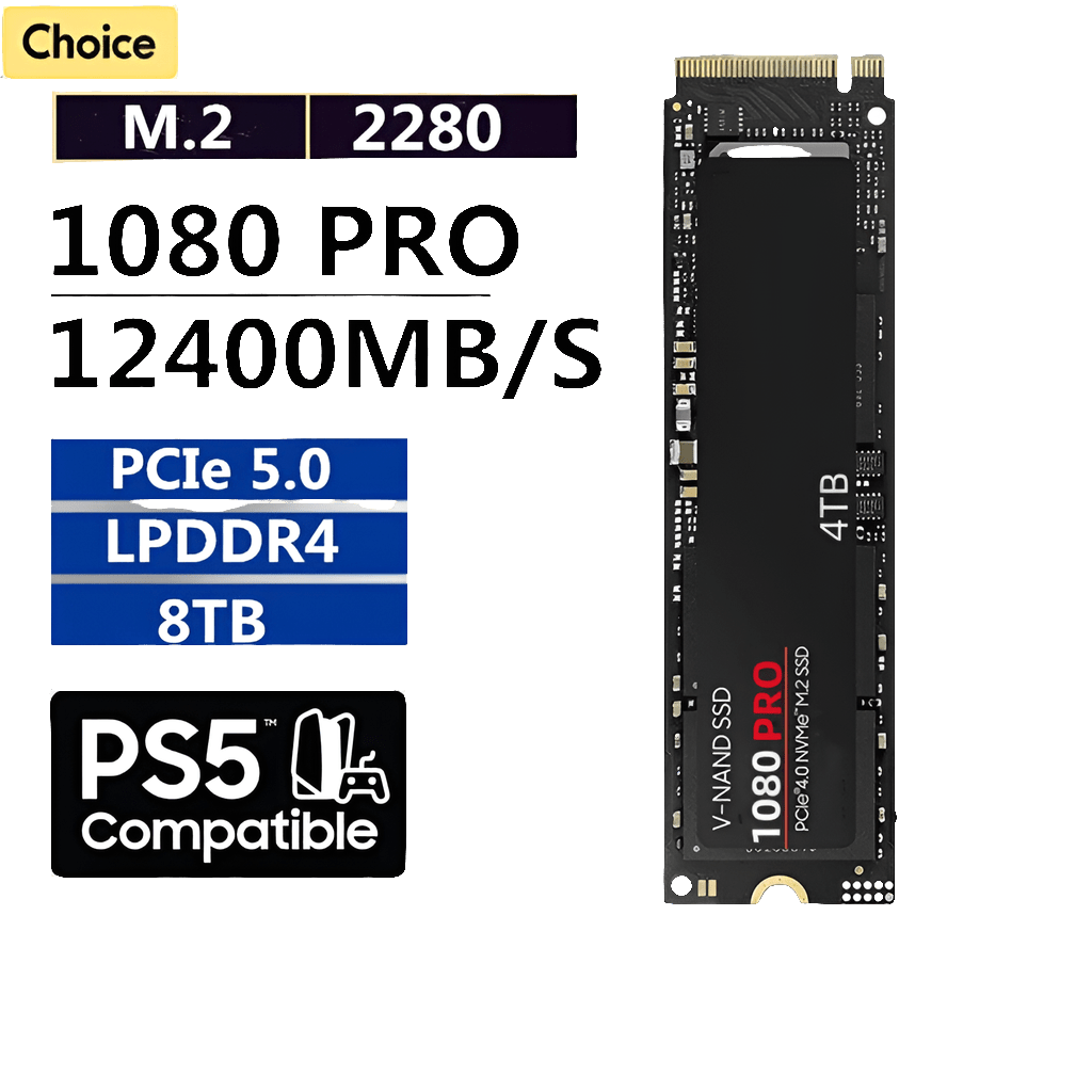 1080 PRO 8TB 4TB 2TB marca SSD M.2 2280 PCIe Gen 5.0x4 NVME disco rigido a stato solido per PC Desktop PS5 Game Laptop