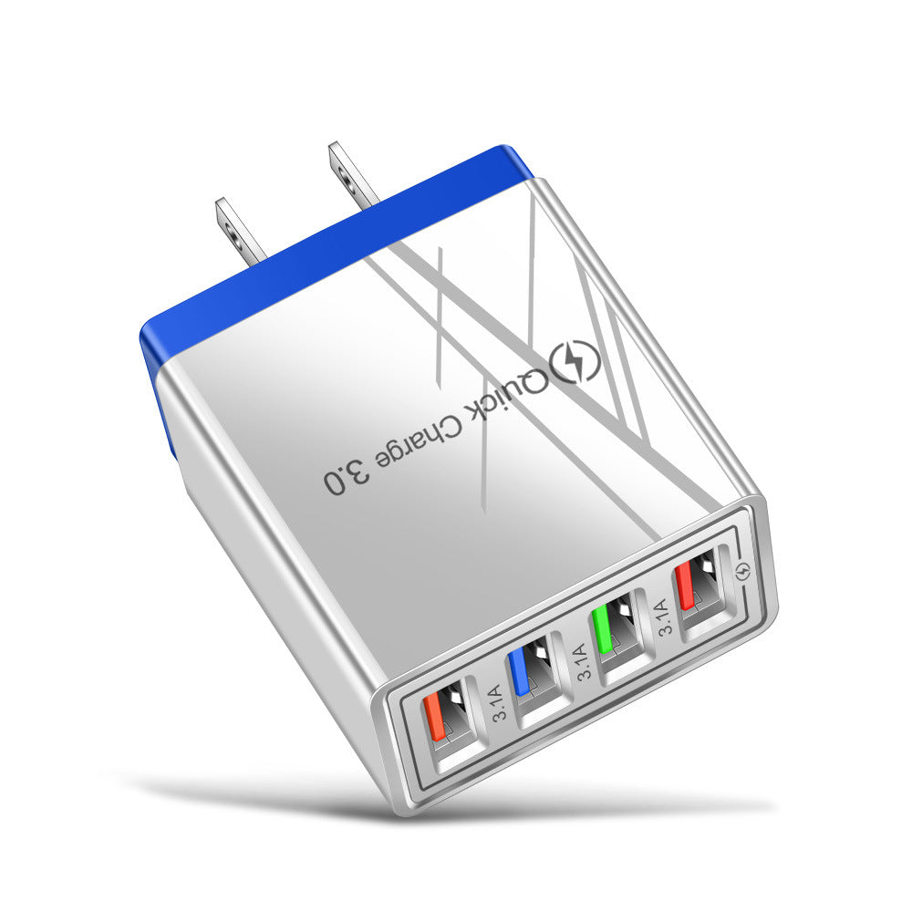 USB-Ladegerät Quick Charge 3.0 4 Handy-Adapter für Tablet, tragbares mobiles Wandladegerät, Schnellladegerät