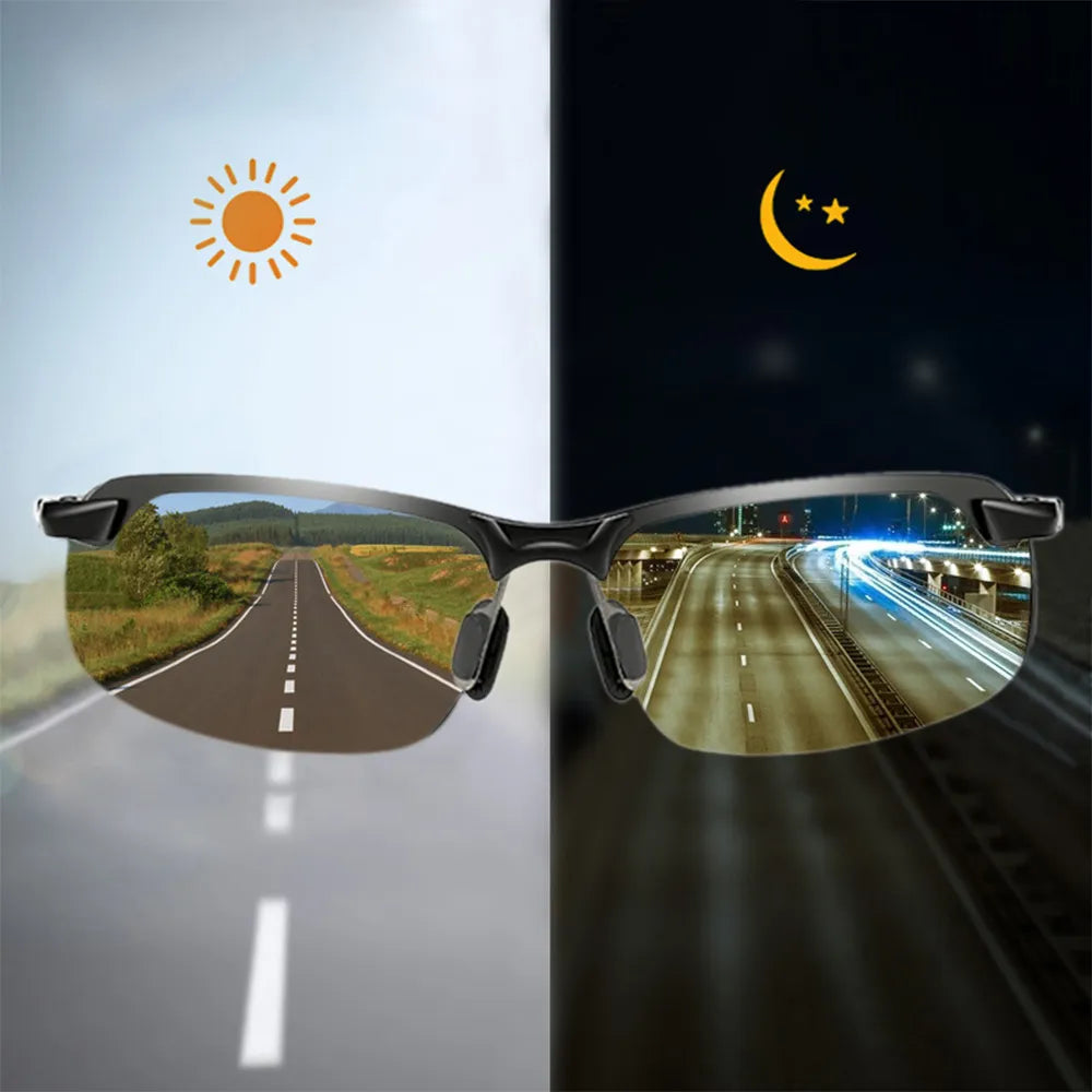 Photochromic Sunglasses Men Polarized Driving Chameleon Glasses Male Change Color Sun Glasses Day Night Vision Driver's Eyewear 